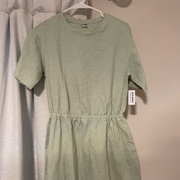 Old Navy Waist-Defined Slub-Knit Mini Dress in Green - Small NWT! Flattering! - Picture 4 of 4